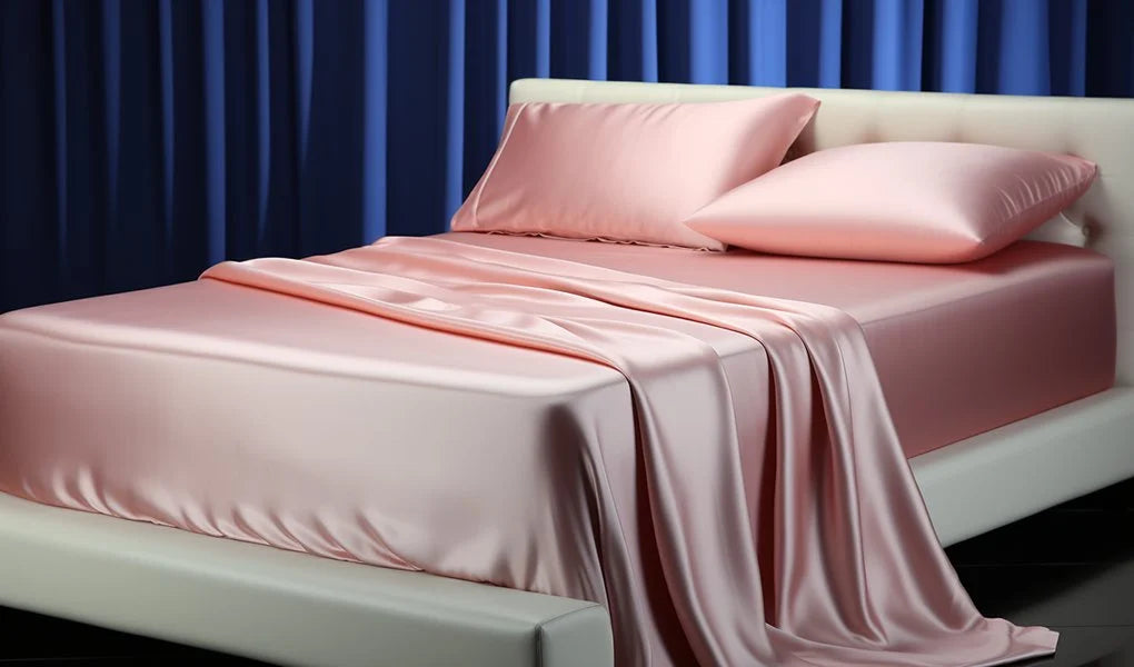 Premium fitted bed sheet on a modern bed with matching pillowcases in a contemporary bedroom