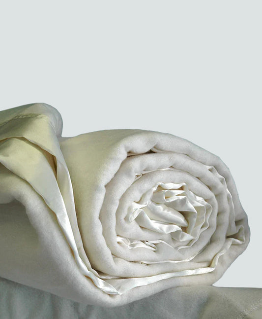 100% Silk Fleece Blanket Ivory